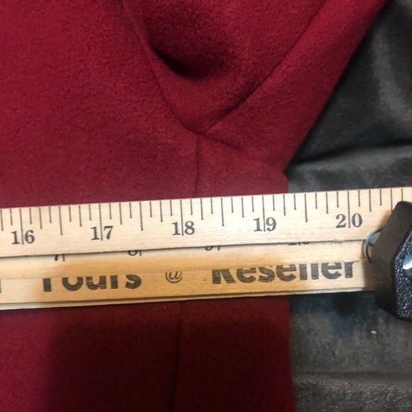 Wool Single Button Red Womens Mid Length Coat Size M in Excellent Used C… - Picture 8 of 9
